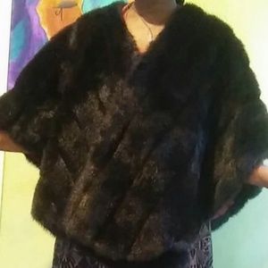 Beautiful Dark Brown Faux Fur Shawl